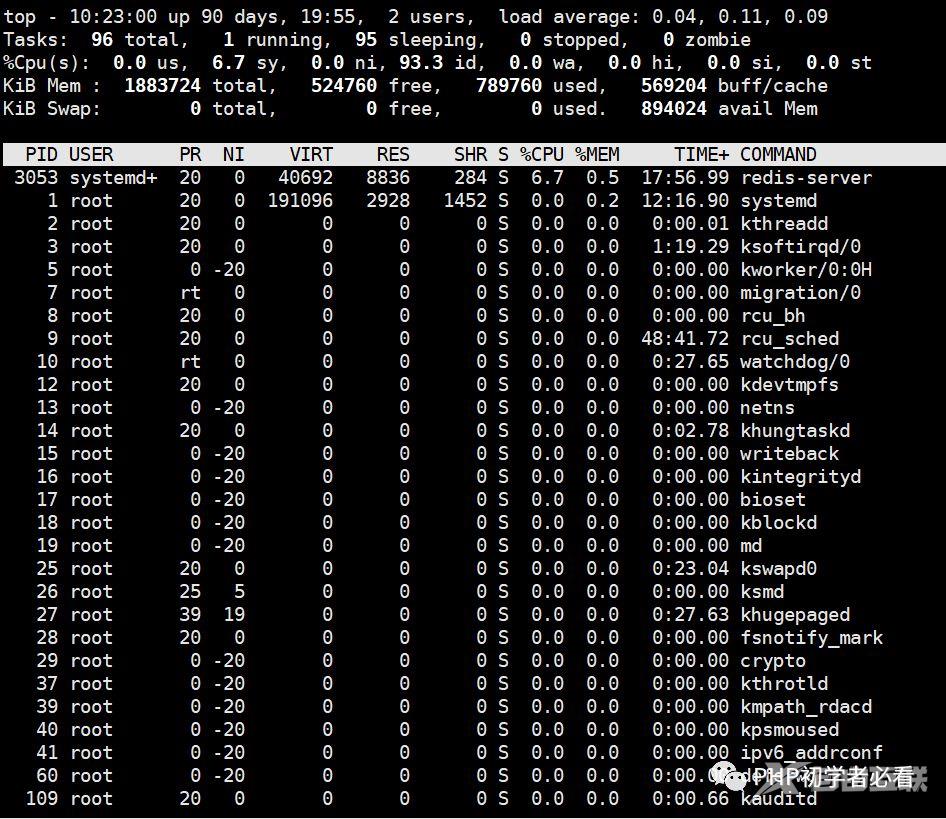 Linux中的top指令用法