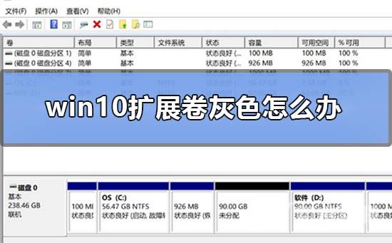 win10系统扩展卷显示是灰色该怎么解决？