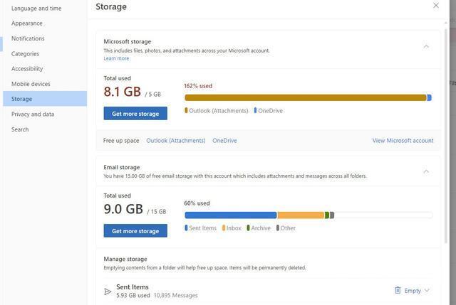 附件也占用 OneDrive 存储配额，Outlook 用户反馈无法收发邮件
