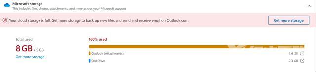 附件也占用 OneDrive 存储配额，Outlook 用户反馈无法收发邮件