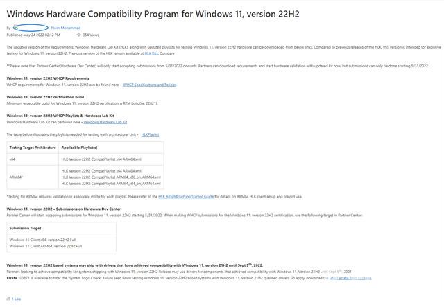 RTM正式敲定:微软承认win11 22H2版本就是Build22621