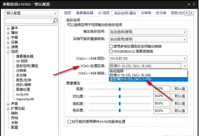 PotPlayer如何优化输出色彩空间属性