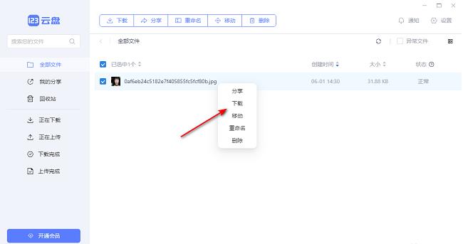 123云盘怎么下载文件