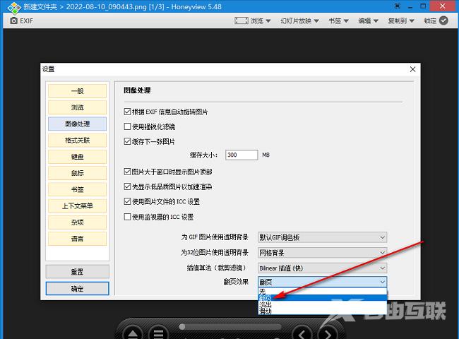 HoneyView如何设置图片翻页效果