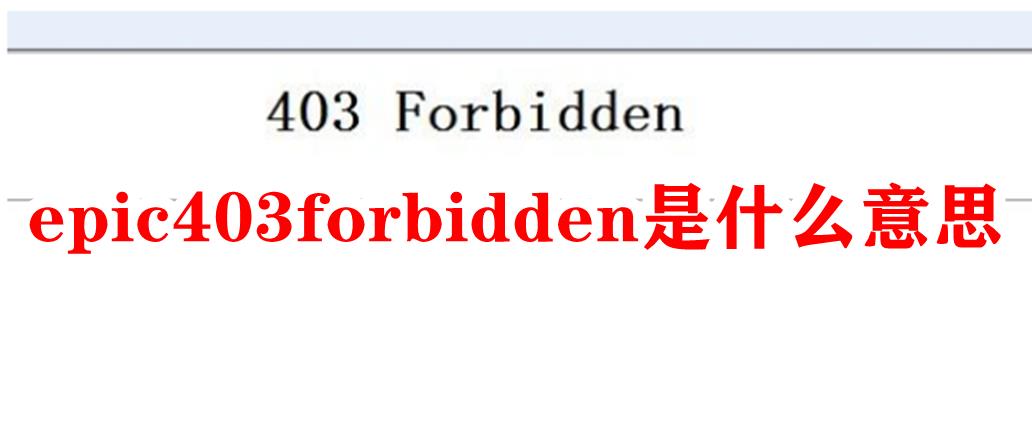Epic提示403forbidden什么意思？Epic提示403forbidden怎么修复？