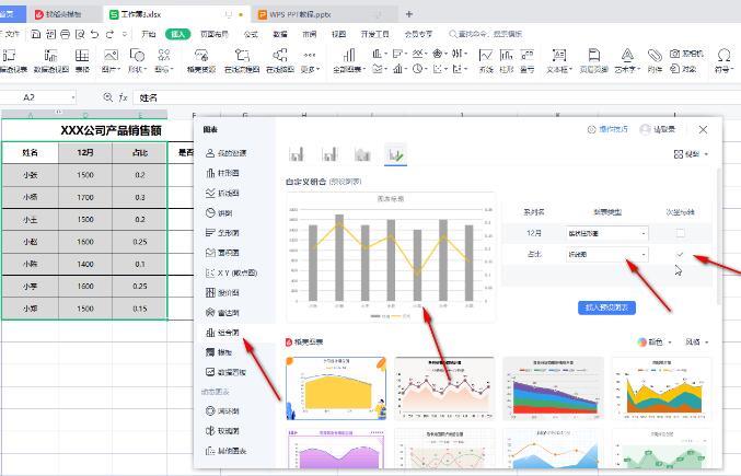 wps表格怎么设置双坐标？wps表格图表双坐标显示设置