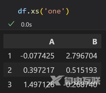 Python中DataFrame中的xs怎么使用