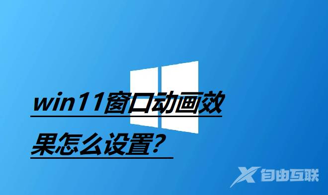 Win11窗口动画效果怎么设置？Win11设置窗口动画效果教程