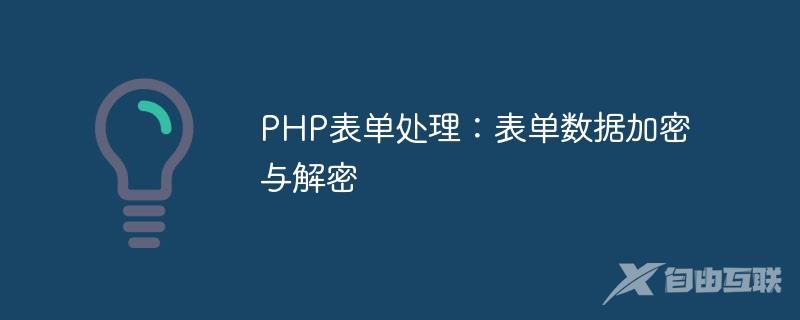 PHP表单处理：表单数据加密与解密