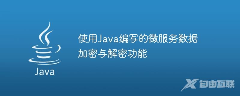 使用Java编写的微服务数据加密与解密功能