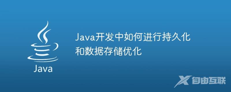 Java开发中如何进行持久化和数据存储优化