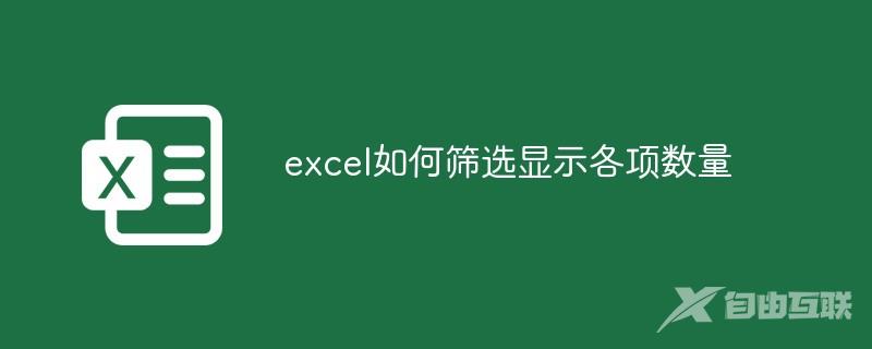 excel如何筛选显示各项数量