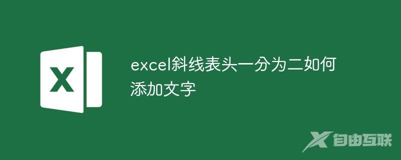 excel斜线表头一分为二如何添加文字