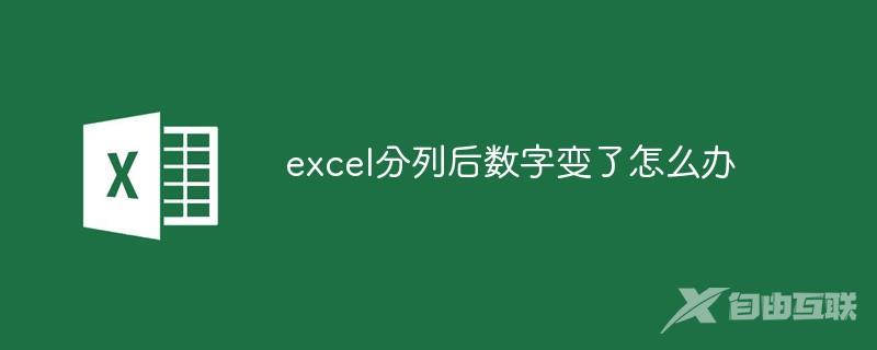 excel分列后数字变了怎么办