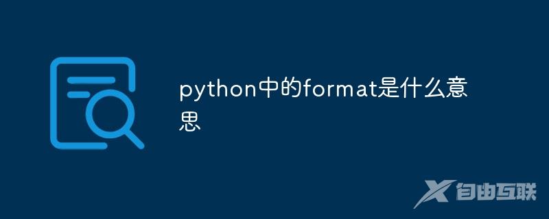 python中的format是什么意思
