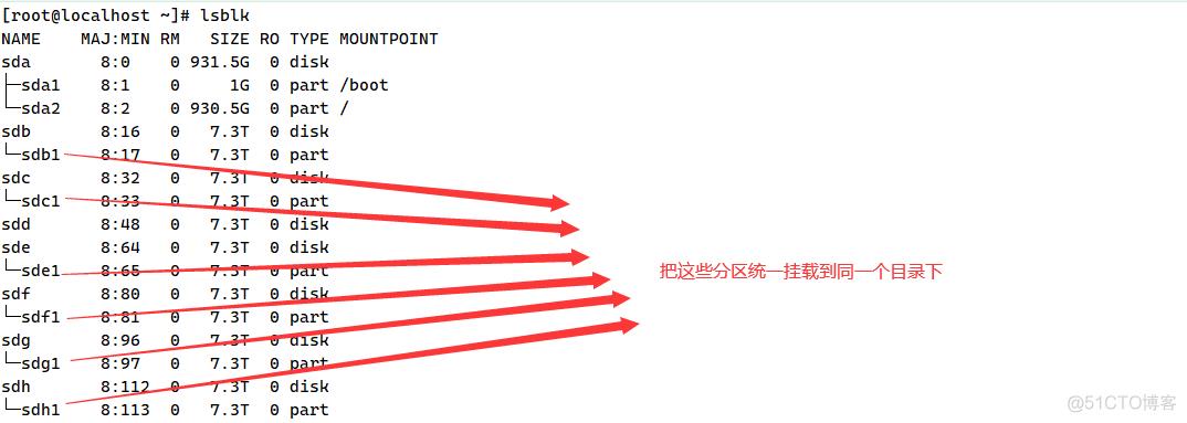 Linux多块磁盘合并挂载_Code