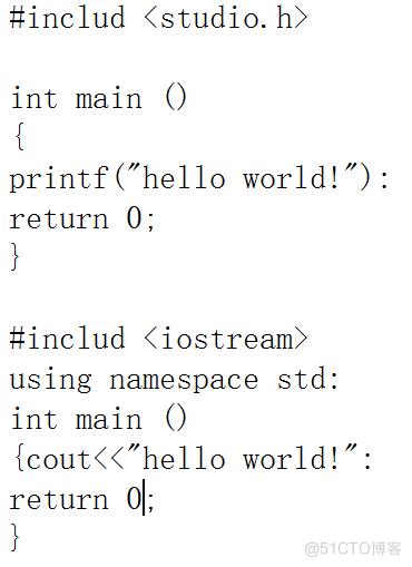 hello word的c语言与c++对比_c++