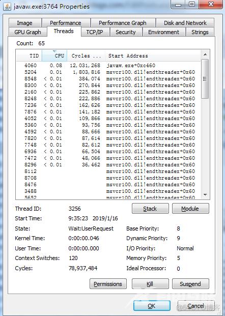 Windows下Tomcat内存占用过高问题跟踪(ProcessExplorer+jstack)_堆栈_02