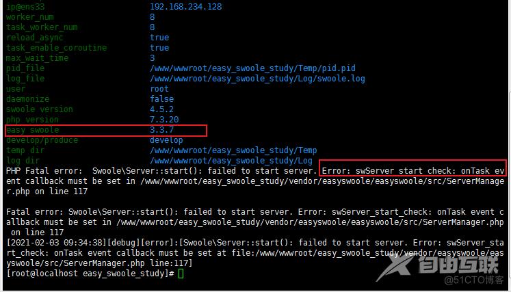 解决easyswoole的swServer_start_check: onTask event callback must be set at报错_php配置