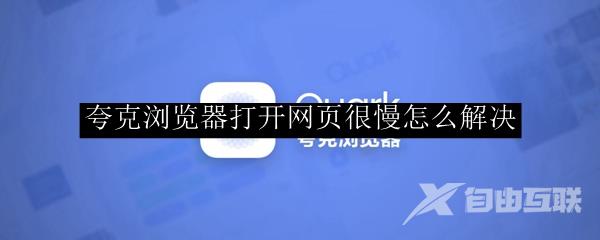 夸克浏览器打开网页很慢怎么解决