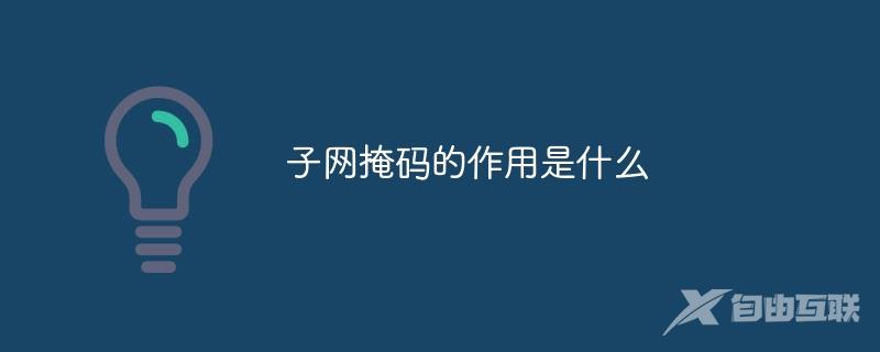 子网掩码的作用是什么