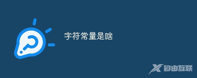 字符常量是啥