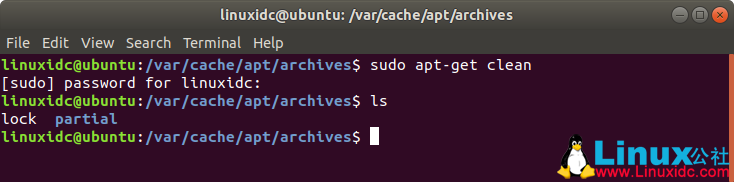 Ubuntu软件包管理空间不足，在/var/cache/apt/archives/中