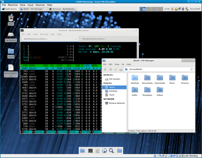 Xfce 桌面及 Thunar 和 Xfce 下的终端模拟器。