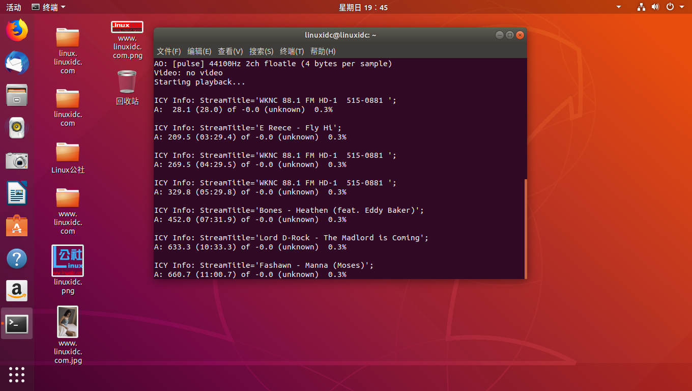 在Linux终端听收音机