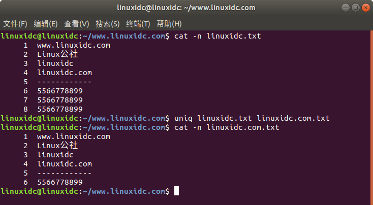 Linux Shell - 如何使用sort与uniq命令删除重复的文本行
