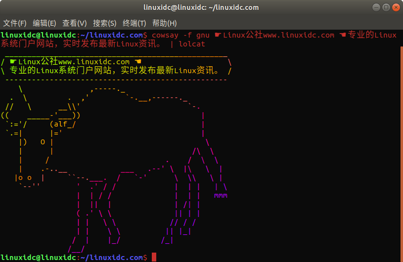 使用lolcat为您的Linux终端带来色彩