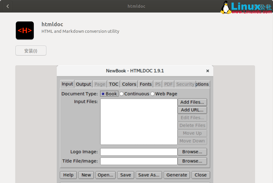 HTML转换软件“HTMLDOC”可使用Snap安装