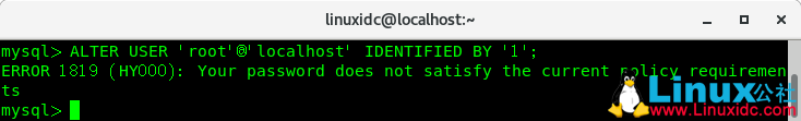 MySQL 8.0 设置简单密码报错ERROR 1819 (HY000): Your passwor