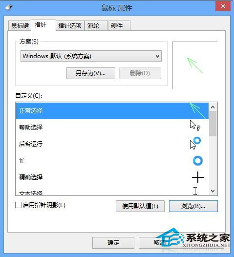 Win8鼠标指针怎么换？Win8改鼠标指针的方法