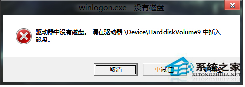 Win8关机时出现错误提示驱动器没有磁盘如何处理？