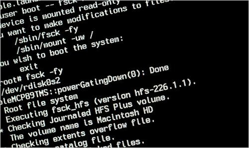  MAC系统在单用户模式下如何通过fsck命令解决硬盘受损问题