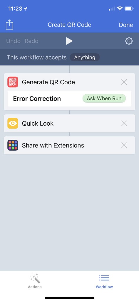 Workflow: Create QR Code