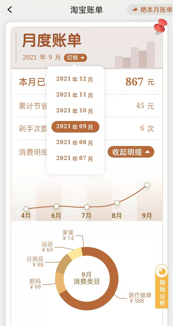 淘宝从哪里看消费总额？淘宝查看年度消费总额教程截图