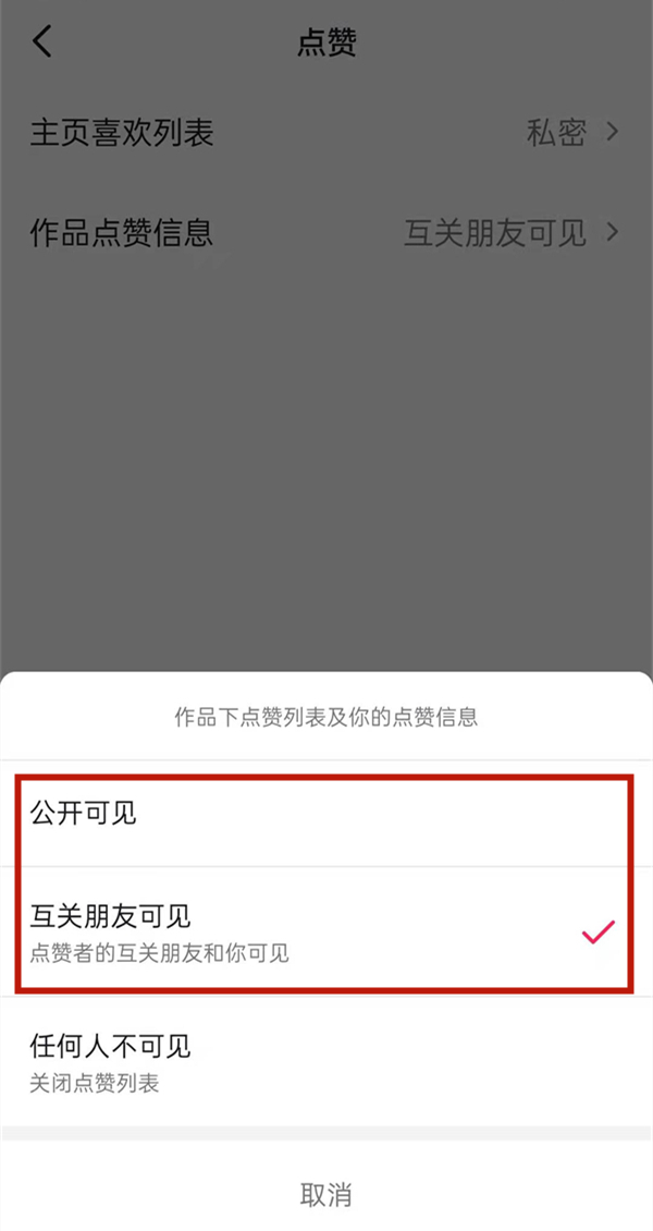 抖音看不到谁给我点赞?抖音修改点赞信息权限教程截图