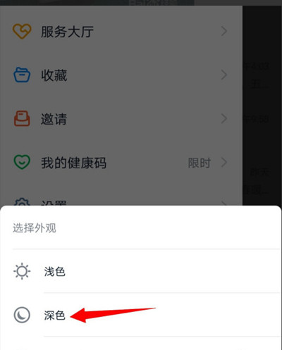 钉钉怎么设置深色模式?钉钉设置深色模式的方法截图