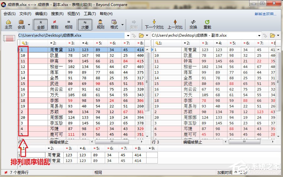 Beyond Compare表格比较时怎么设置数据