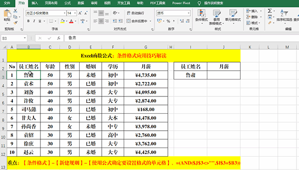 Excel 2019中使用条件格式分析数据的7