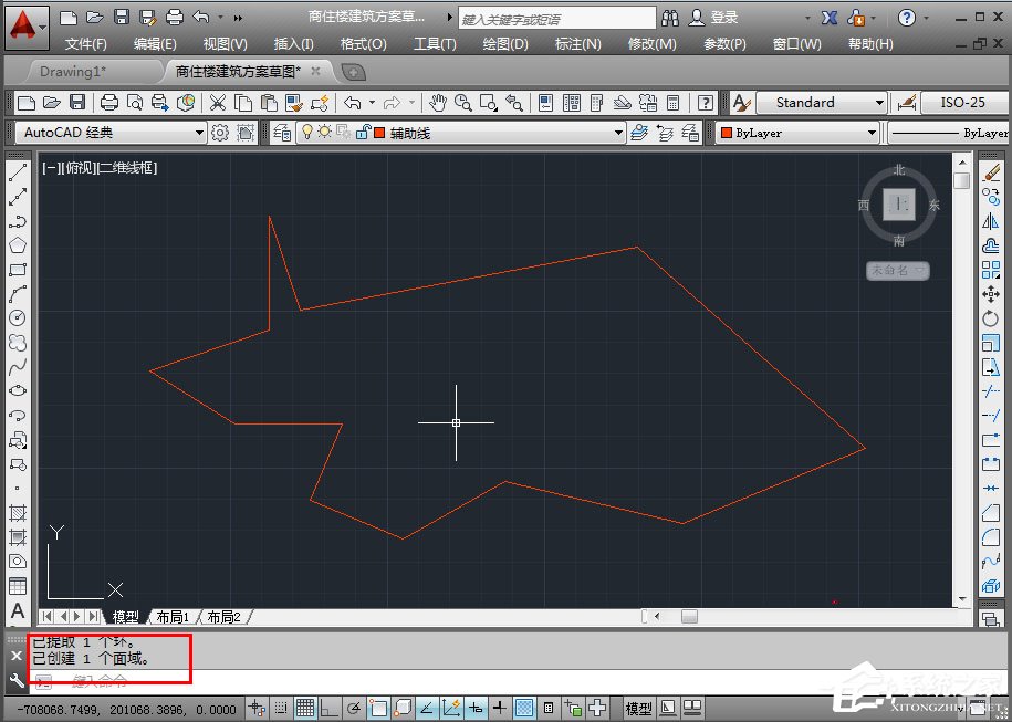 AutoCAD2014建立面域的方法