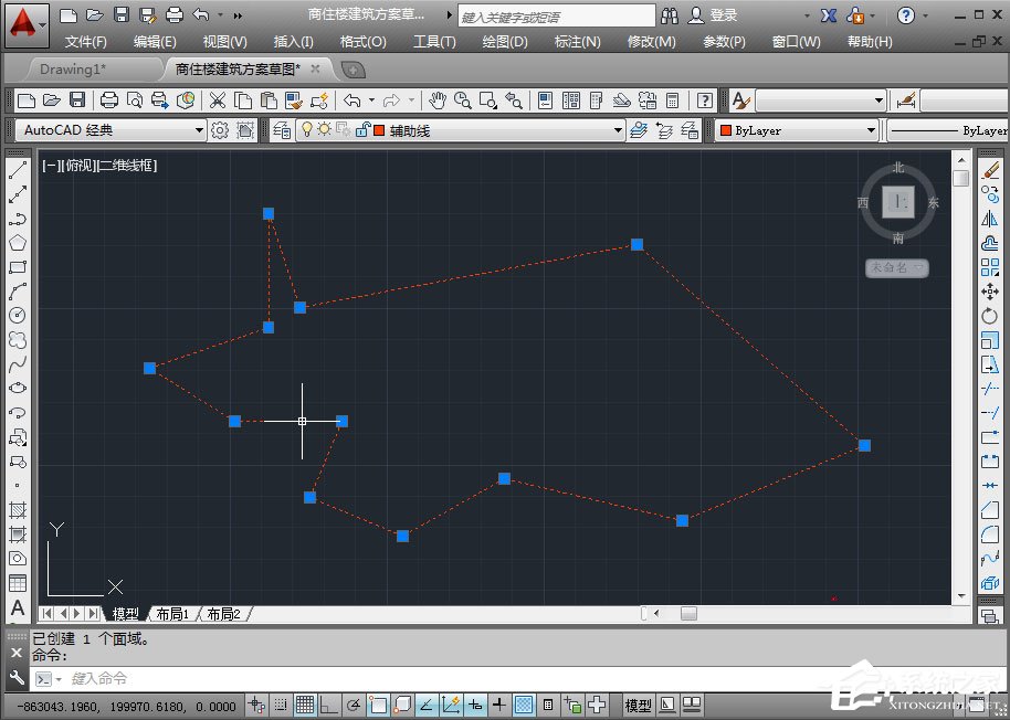 AutoCAD2014建立面域的方法