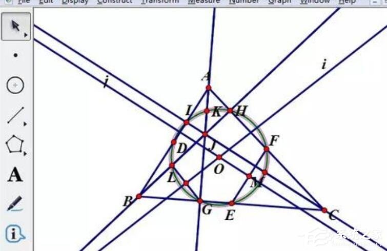 几何画板如何绘制九点圆？