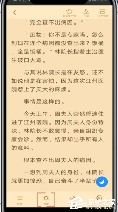 疯读小说怎么调节亮度？