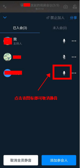 钉钉如何让参与人员单独发言？