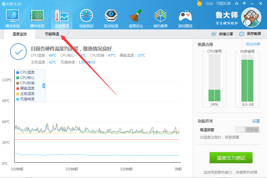 如何关闭鲁大师节能省电方案？