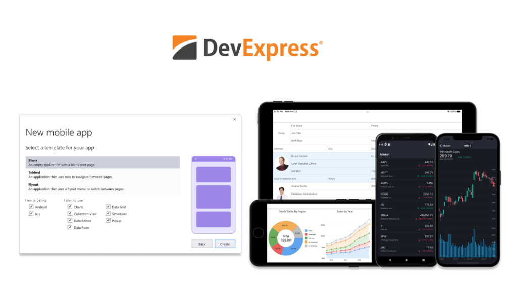 DevExpress controls for dot net maui