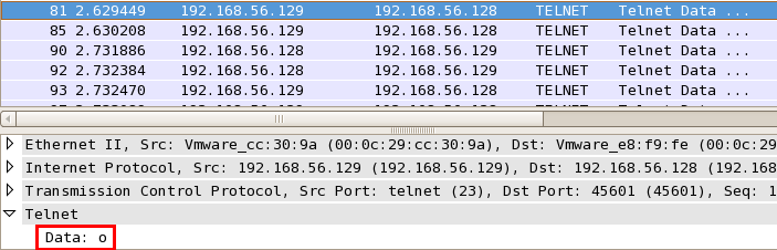 Linux下wireshark抓包验证telnet明文传输密码_linux_08